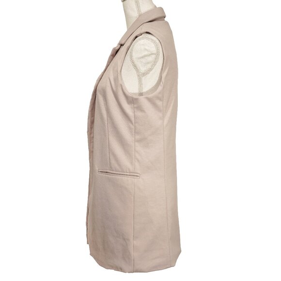 Petal Pink Vest Long Pastel Sleeveless Jacket Retro Mod 60s Long Line Soft Girl - Picture 3 of 7